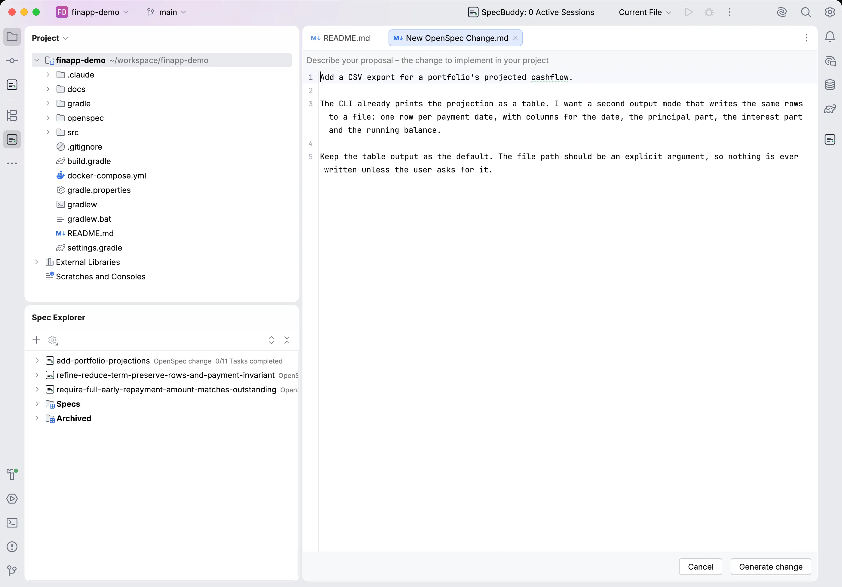 Creating a new OpenSpec change